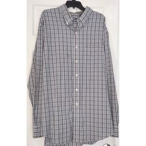 Izod Men's Long Sleeve Shirt Size 2XLT Plaid Button Down Dress Shirt Collar